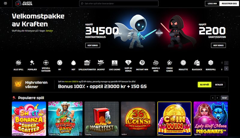 Slotsvader free spins, slotsvader login